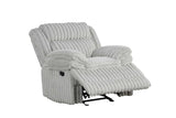 Mellow Grey Thick Stripe Fabric 3-Piece Reclining Set