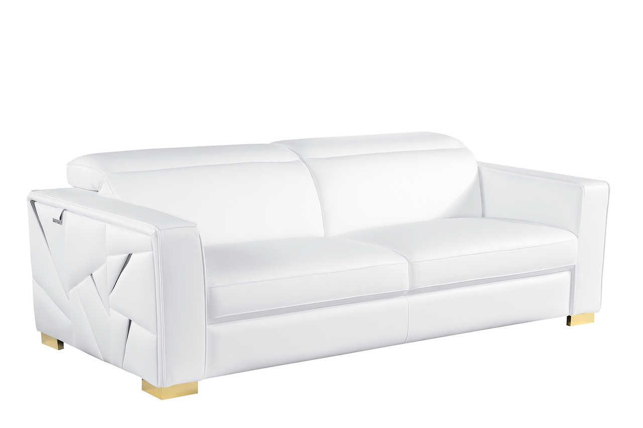 Astra White Leather Living Room Set