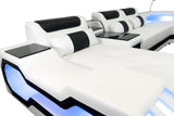 Matrix White/Black Modern Contemporary Wood, Engineered Wood Faux Leather Sectional - Ella Furniture