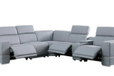 Franco Light Blue 6-Piece 2 Power Reclining Sectional