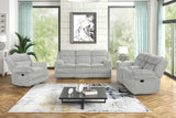 Mellow Grey Thick Stripe Fabric 3-Piece Reclining Set