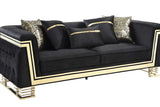 Ashton Black Gold Upholstered Living Room Set