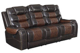 Phoenix Brown Faux Leather Cupholder 3-Piece Reclining Set