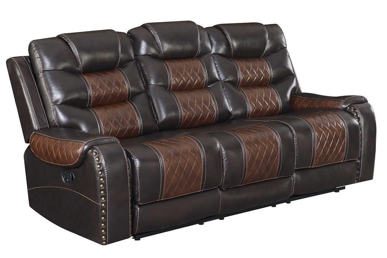 Phoenix Brown Faux Leather Cupholder 3-Piece Reclining Set