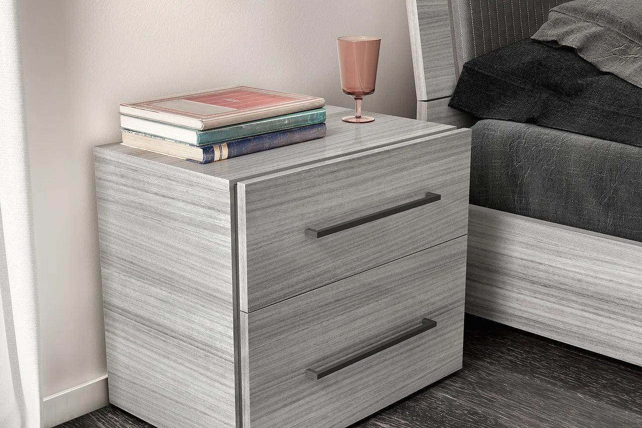 Mia Uph Light Gray Modern Contemporary Acacia Veneer, Wood And Engineered Wood Bedroom Set - Ella Furniture