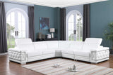 Favo White Leather Sectional