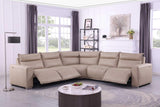 Sierra Beige Leather Reclining Sectional