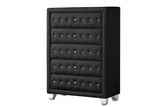 Olivia Black Velvet Tufted Wingback Platform Bedroom Set