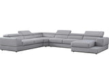 Pella Light Gray Leather RAF Sectional