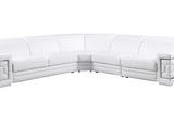 Favo White Leather Sectional