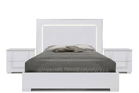 Antonella White Modern Contemporary High Gloss Lacquer Solid Wood Extra Nightstand - Ella Furniture