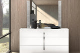 Dafne/mara White Modern Traditional Contemporary Marble Top Solid Wood Dresser & Mirror - Ella Furniture