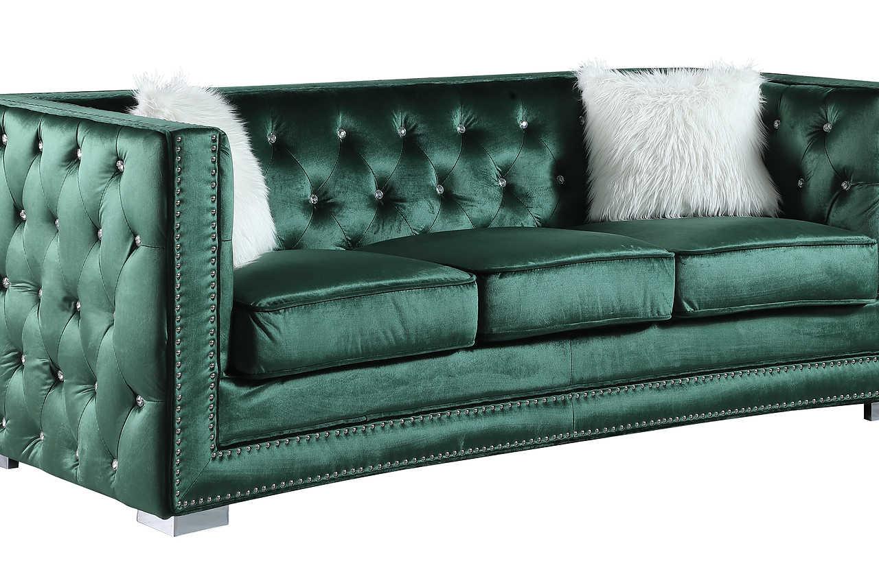 Paris Green Velvet Living Room Set