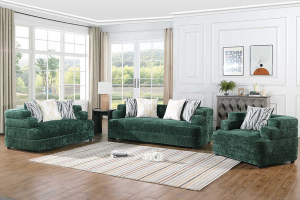 Stepso Green Boucle Living Room Set