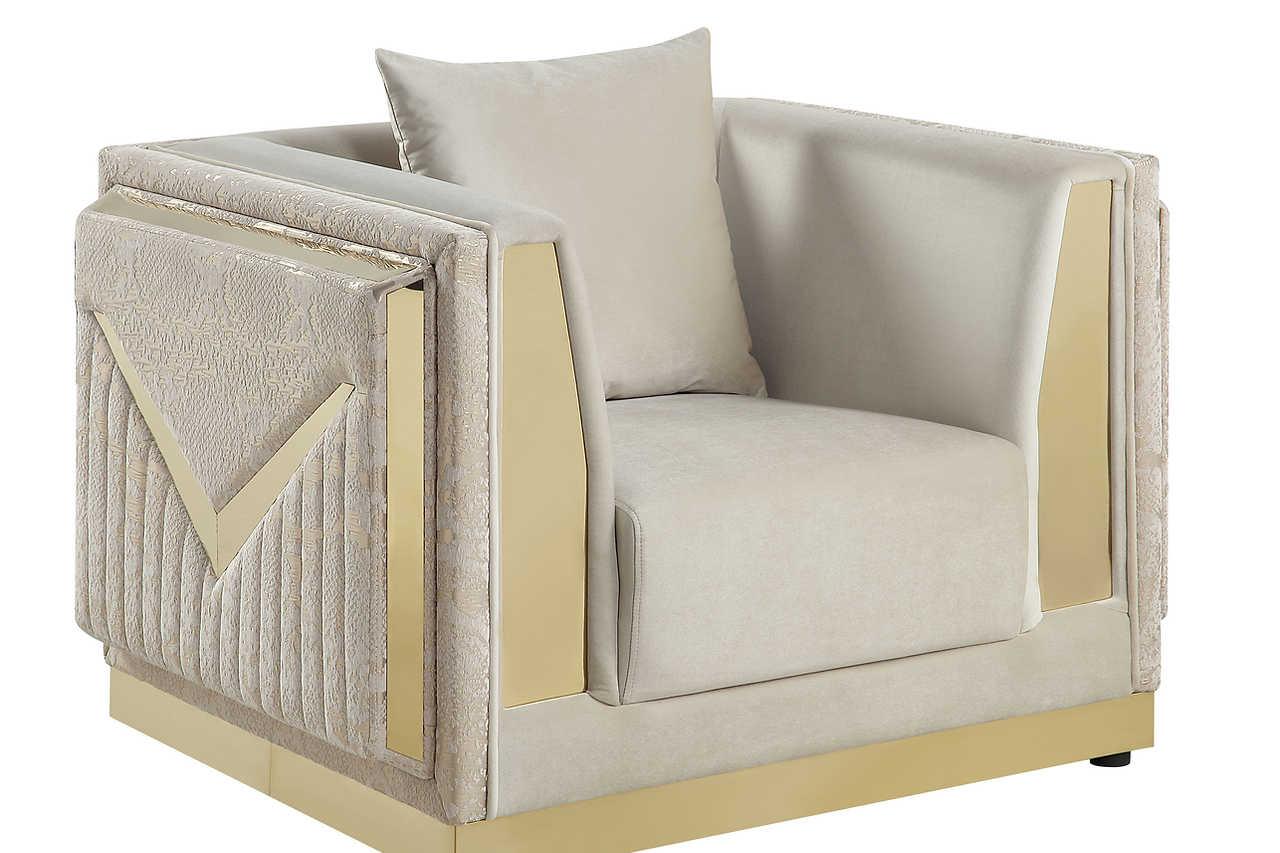 Monaco Cream Velvet Living Room Set