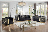 Monaco Black Velvet Living Room Set
