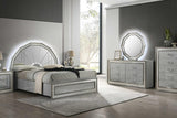 Dubai Metallic Silver LED Panel Bedroom Set