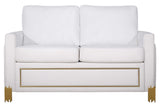 Glamor White Gold Velvet Living Room Set