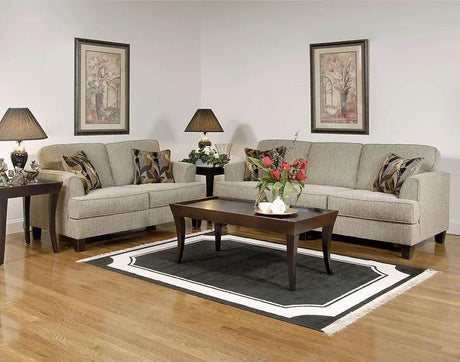 Soprano Beige Modern Contemporary Wood, Engineered Wood Fabric Sofa & Loveseat - Ella Furniture