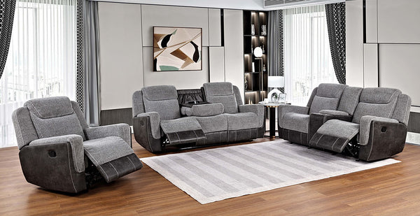 Nisa Gray Chenille Reclining Set