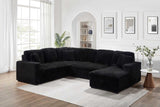 Raha Black Soft Fabric Storage Sectional with Pull Out Bed