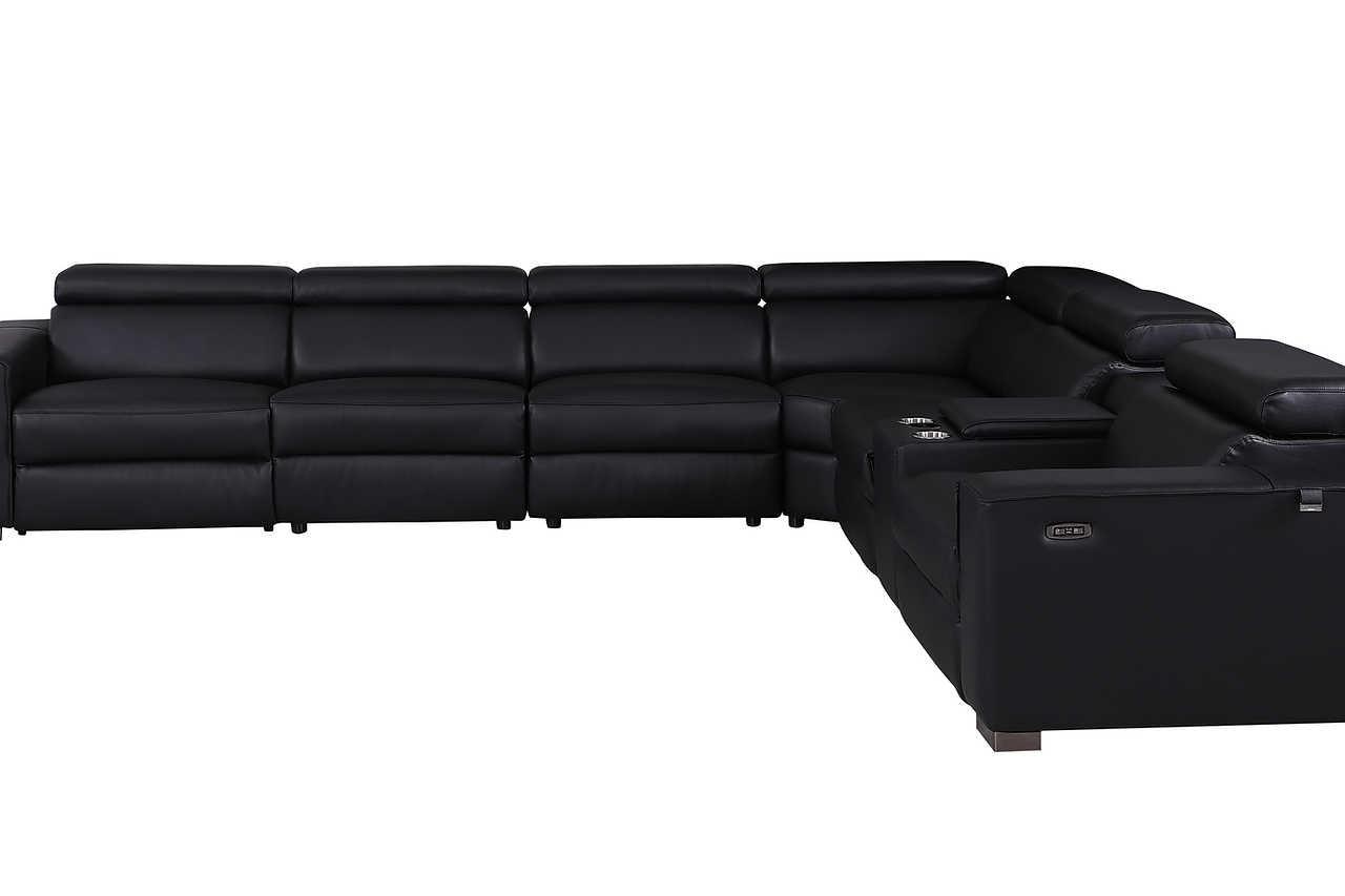 Picasso Black 7-Piece 3 Power Reclining Sectional