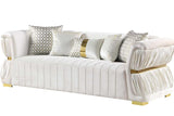 Anna White Velvet 2-Piece Living Room Set