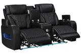 Skyline Black Leather 2-Piece Power Reclining Set