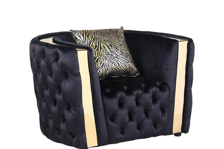 Roka Black Modern Tufted Reclining Sofa & Loveseat - Ella Furniture