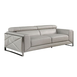 Giorgio Light Gray Leather Sofa