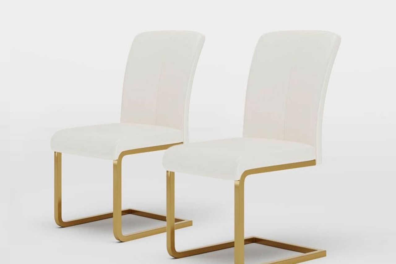 Uno Beige Gold Luxury Side Chairs