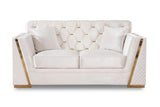 Hilena White Velvet Living Room Set