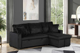 Nori Black Upholstered Sectional w Pull-Out Bed