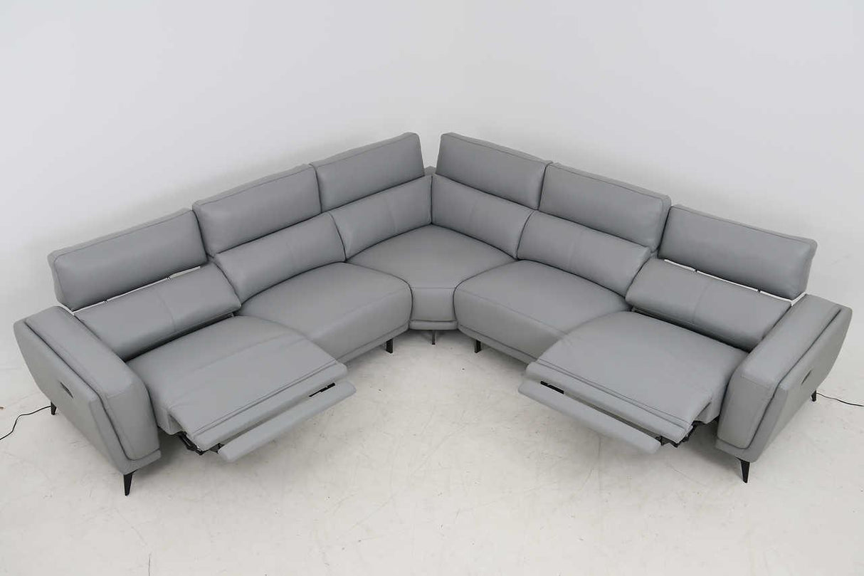 Lorenzo Grey Modern Italian Leather Collection - Ella Furniture