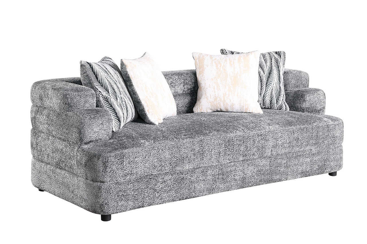 Stepso Charcoal Boucle Living Room Set