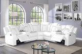 Eclipse White Air Leather Reclining Set