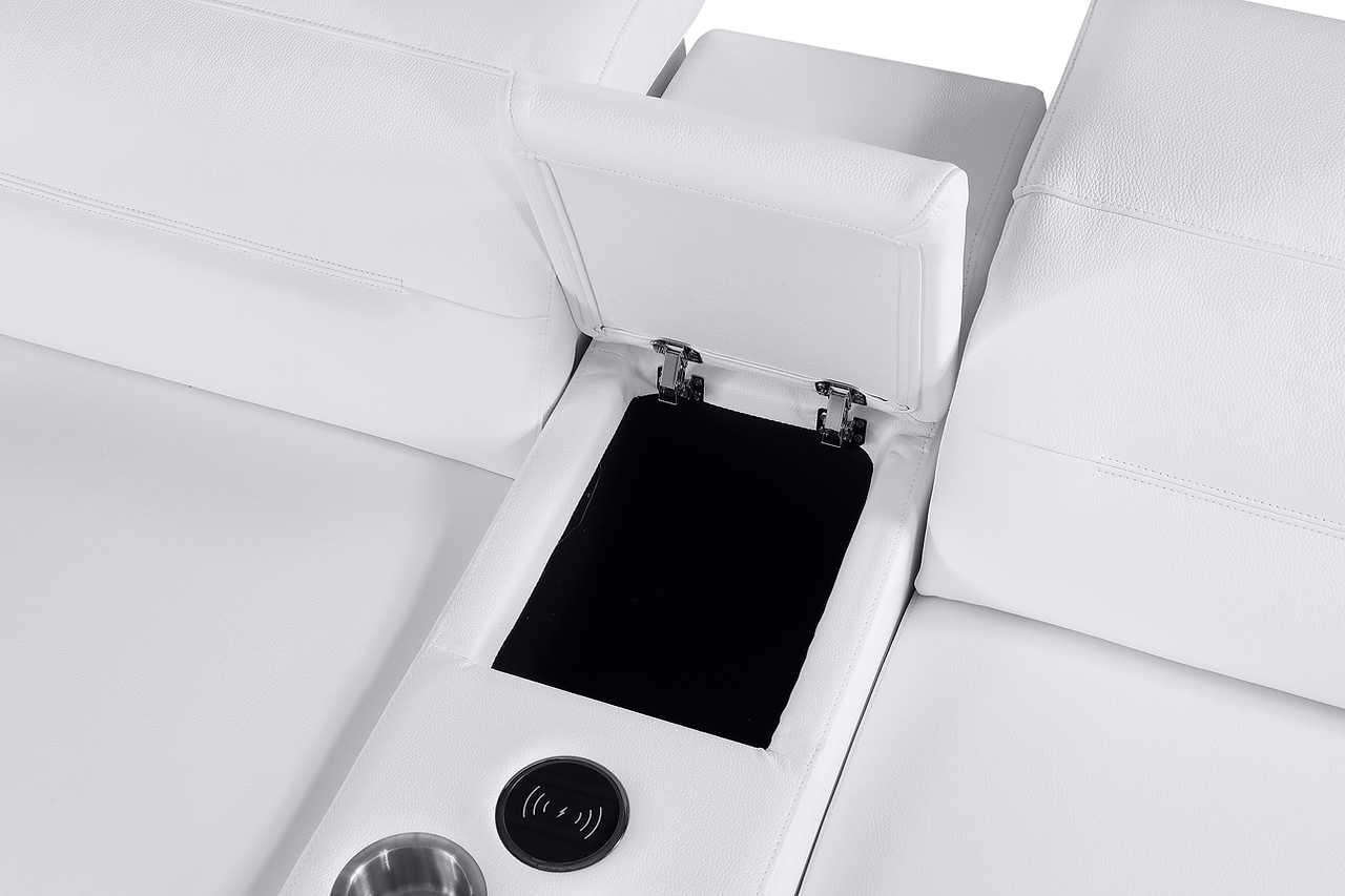 Nexus White Power Reclining Sectional