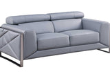 Giorgio Light Blue Leather Sofa