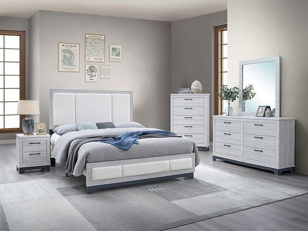 Kevin Light Gray Upholstered Platform Bedroom Set