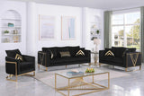 Vista Bonita Black Velvet Living Room Set