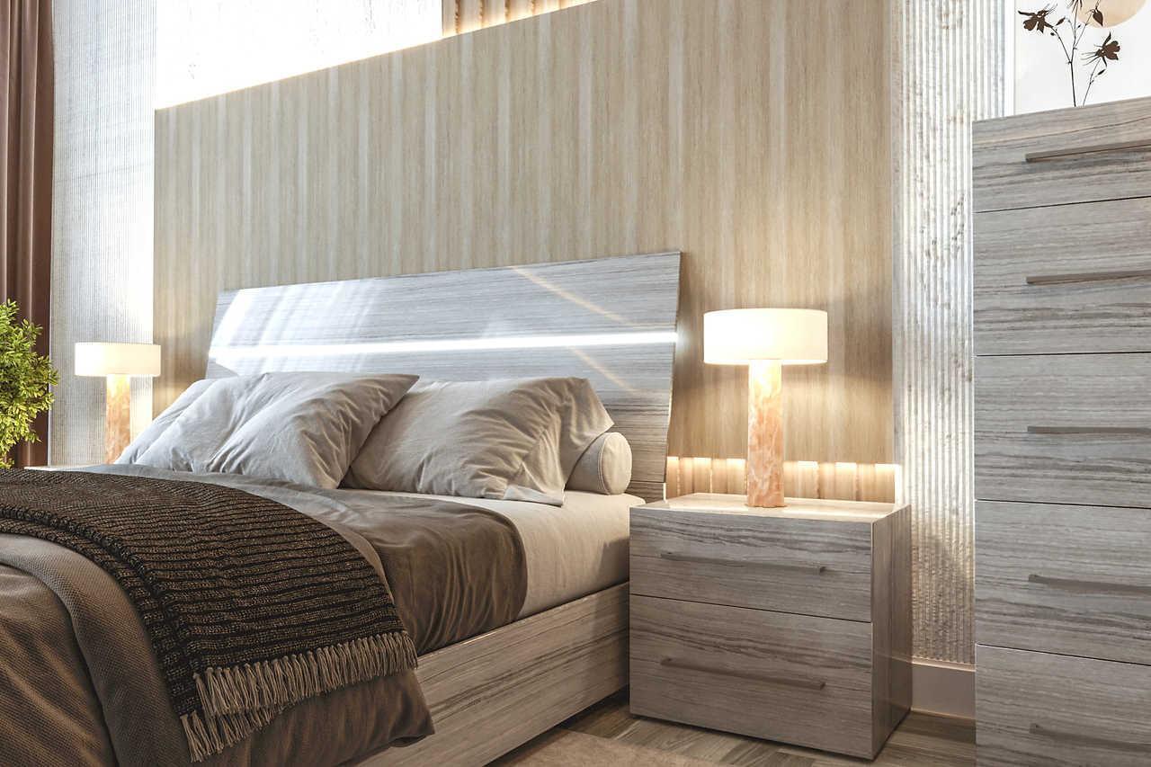 Mia Gray LED Italian Bedroom Set