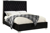 Rose Black Upholstered Platform King Bed
