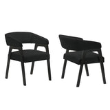 Nava White Porcelain Dining Collection with Black Teddy Fabric Chairs view 3