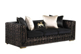 Konya Black Gold Velvet Living Room Set