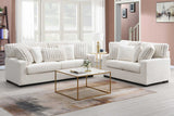 Tarra Ivory Fabric Living Room Set