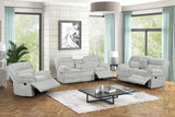 Mellow Grey Thick Stripe Fabric 3-Piece Reclining Set