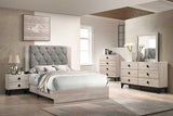 Giza Light Gray Upholstered Tufted Panel Bedroom Set