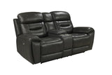 Rosewood Grey Wood Faux Leather (3Pcs Power Reclining Sofa, Loveseat And Recliner) - Ella Furniture