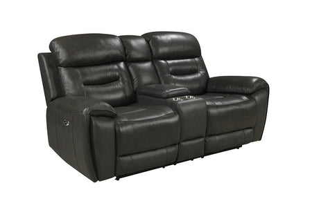 Rosewood Grey Wood Faux Leather (3Pcs Power Reclining Sofa, Loveseat And Recliner) - Ella Furniture