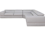 Pella Light Grey Leather Sectional